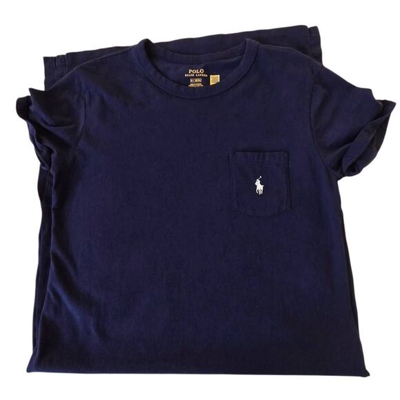 Polo Ralph Lauren Womens Short Sleeve Cotton Pocket Midi Tee Dress Navy Medium - Picture 12 of 12